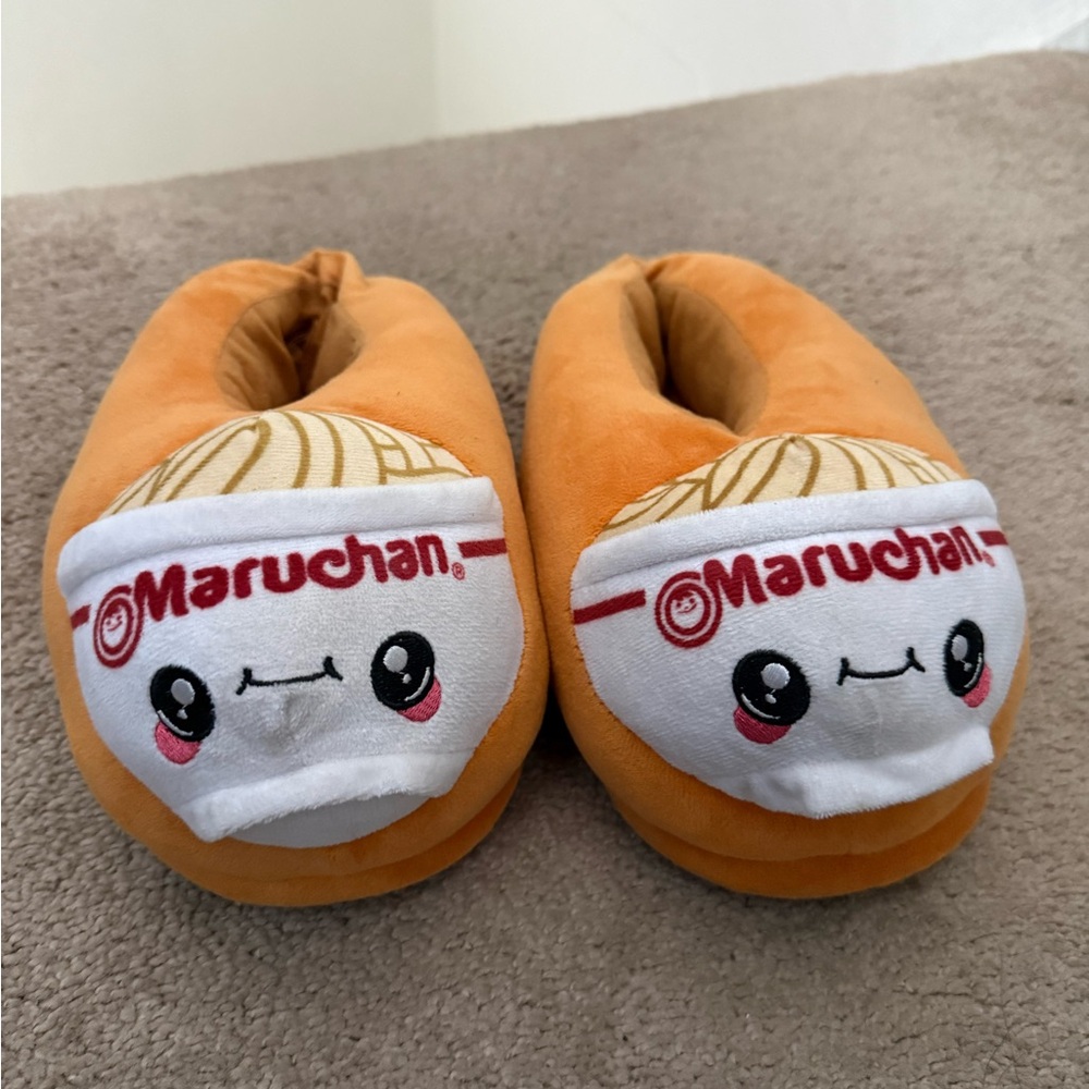 Maruchan Ramen Plush Slippers - Orange